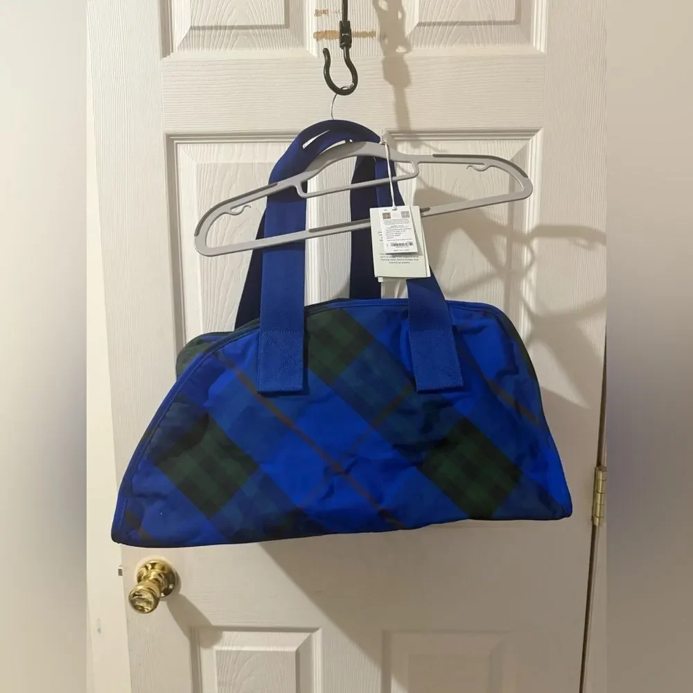 Burberry unisex check nova logo monogram Jacquard shield duffle bag NEW